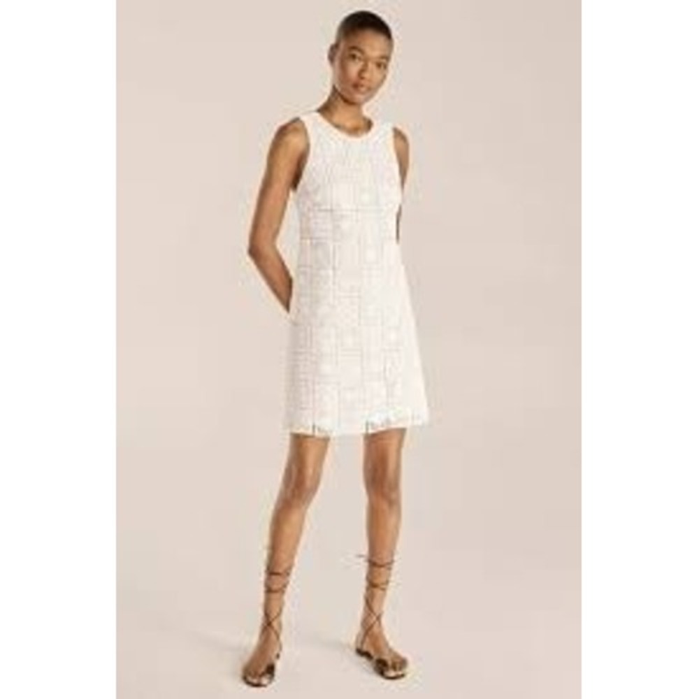 Rebecca Taylor Macrame White Crochet Lace Shift Dress (MSRP: $375) Sz 2